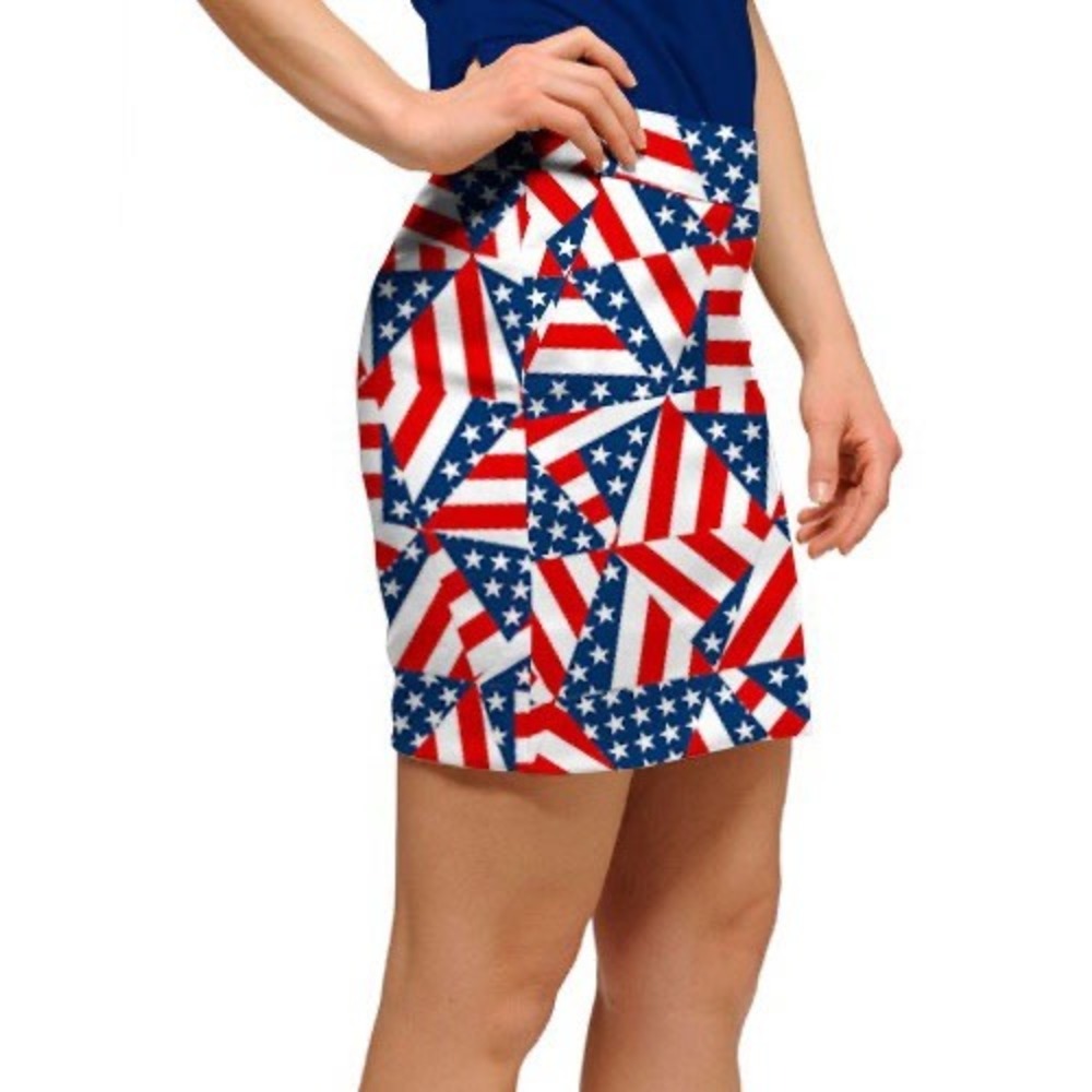 Loudmouth Golf Skort Womens 10 Old Glory American Flag Stars Stripes Patriotic